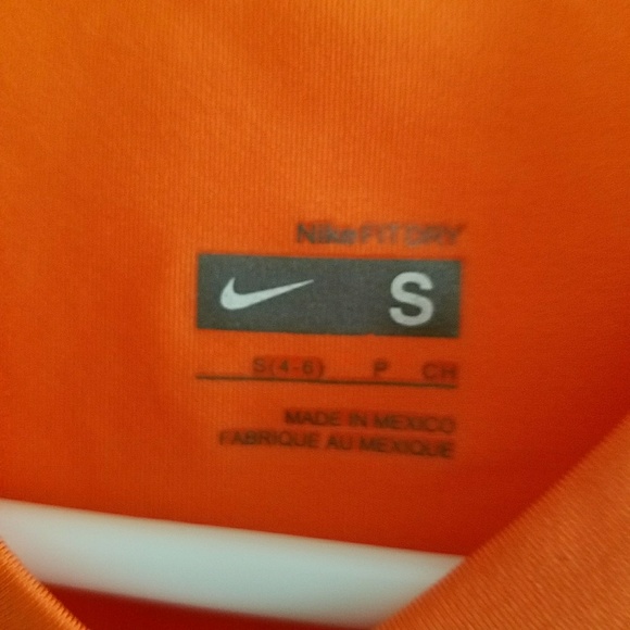 Orange V Neck Nike Athletic Tee - Picture 2 of 2